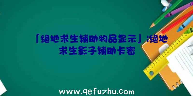 「绝地求生辅助物品显示」|绝地求生影子辅助卡密